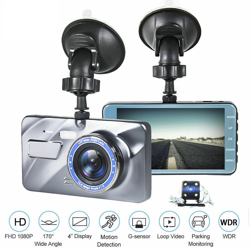 1080P Portable Video Audio Recorder Dual Lens HD Monitor Driving Dash Cam Zinc Alloy Parking Mode Car Night Vision Wide Angle |
