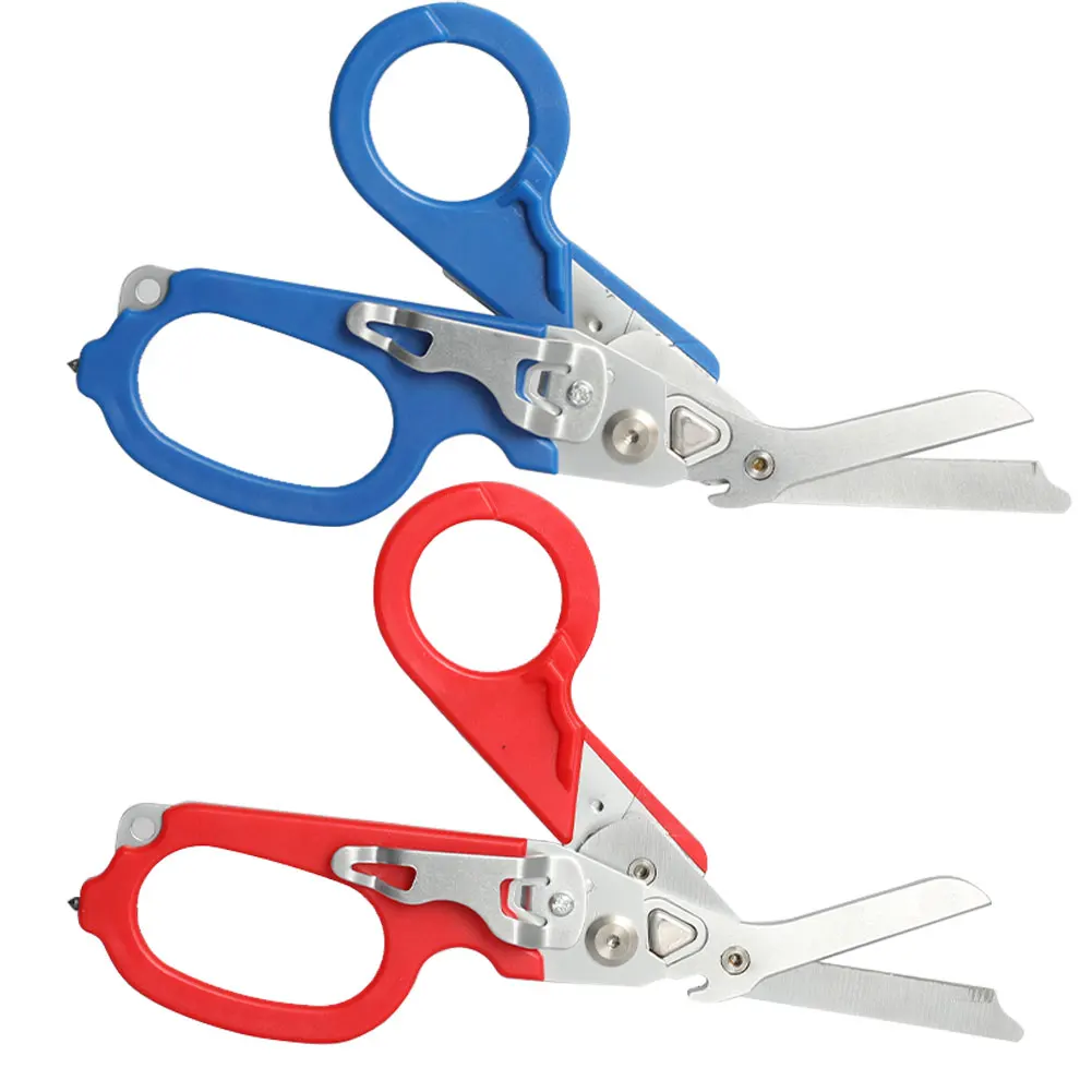 

2 pieces of multi-function scissors emergency scissors multi-function folding scissors tactical folding pliers for fishing