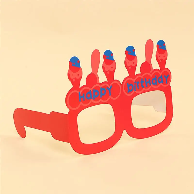 10 шт. с днем рождения бумаги очки красочные Новинка Прекрасный Дети Подарки Фото