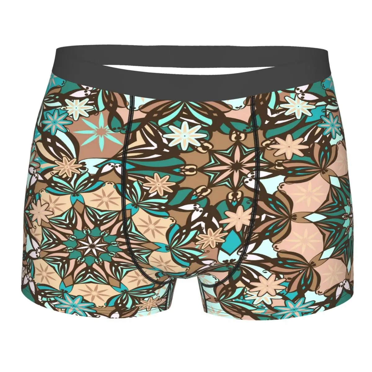 

Mens Boxer Briefs Colorful Paisley Mehndi Ethnic Pattern Brief Underwear Pouch Soft Big Boys Trunks Underpants