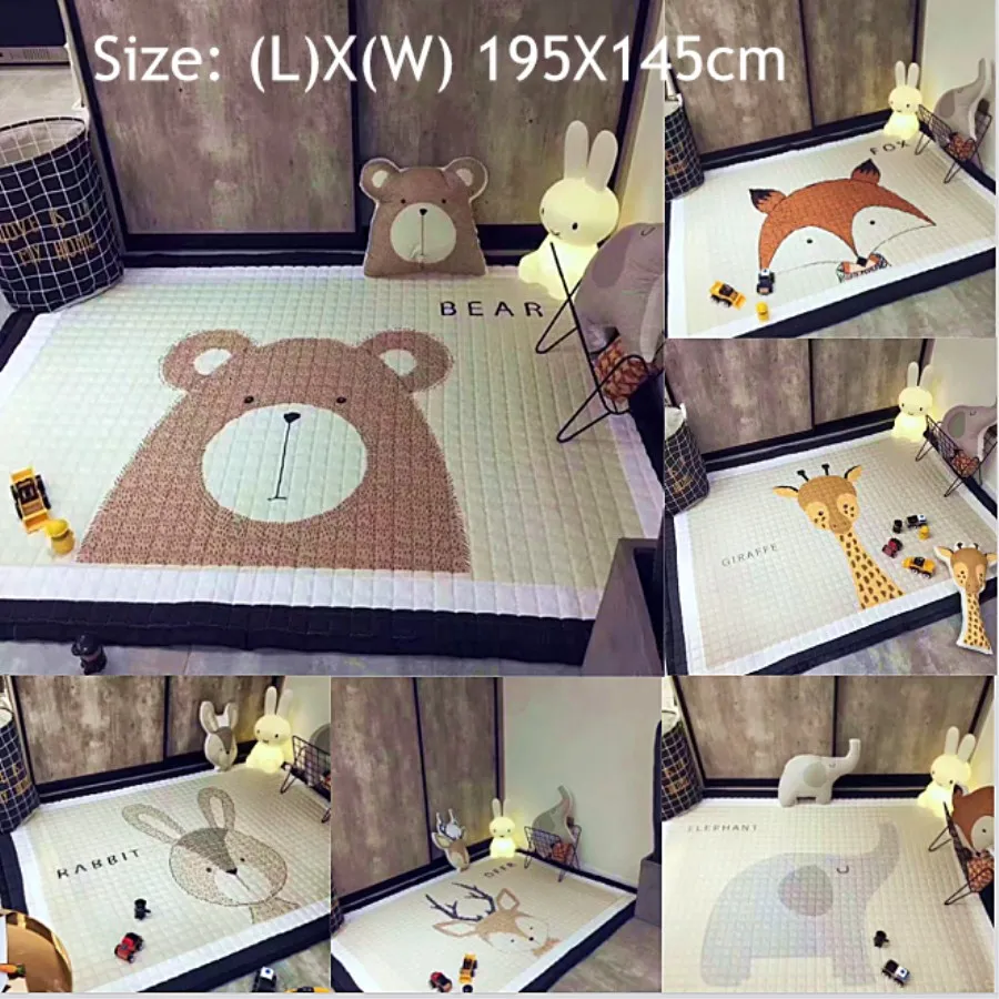 Esteira do Jogo Atividade do Bebê Sala de Decoração para Casa Animais Anti-skid Rastejando Cobertor Educacional Algodão Tapete Crianças Piso Foto Adereços