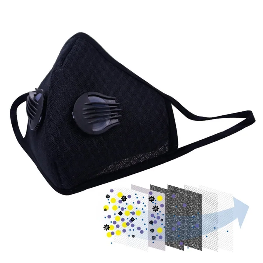 Новая маска для лица с двойным клапаном рта защитой от загрязнения