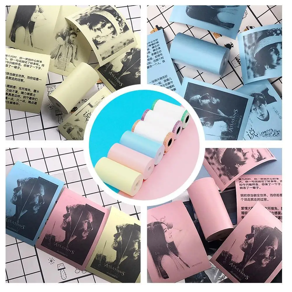 

Printer papers Printable Sticker Paper Roll Direct 5pcs Paper 3pcs Thermal 57*30mm For PeriPage G6M0