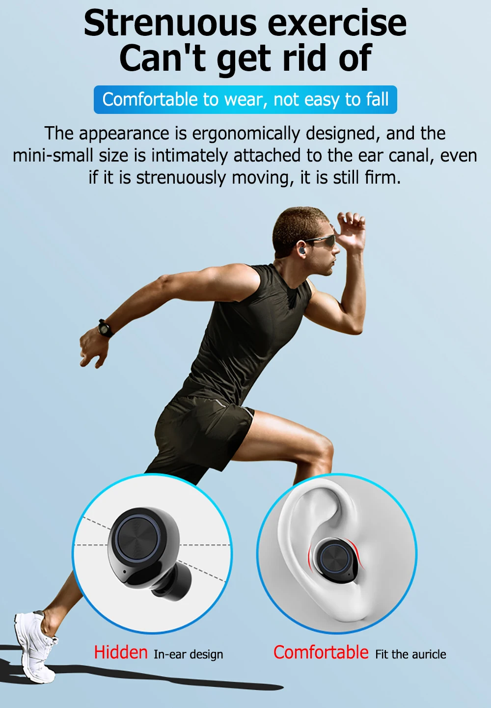 Wireless Headphones Bluetooth Earphone 5.0 Touch Bluetooth Headset TW60 TWS iPX5 Bluetooth Sports Earphones With mic