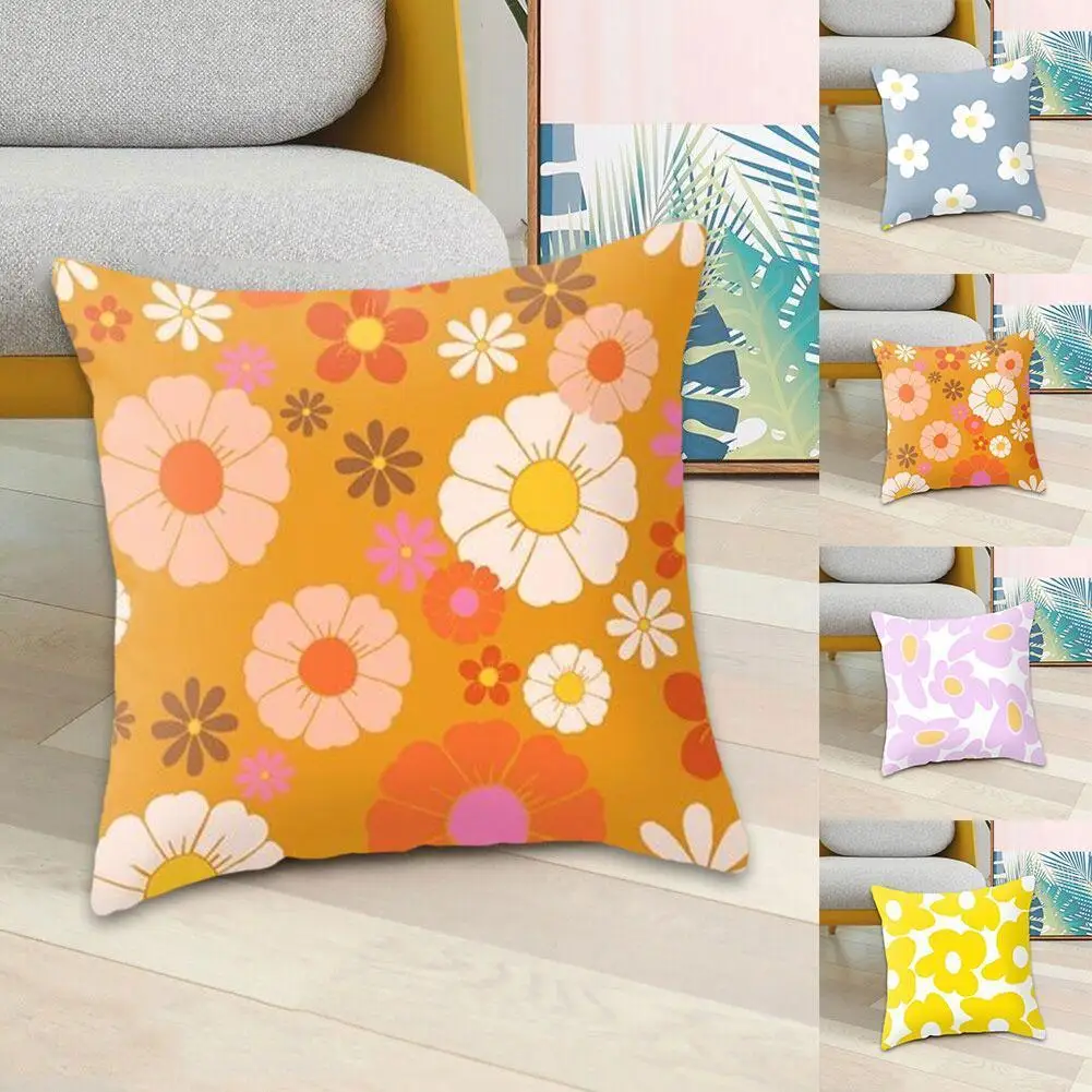 

Peach Skin FlowerPillow Cover Combination Home Decorative Back Cushion Cover Sofa Cushion Pillowcase Office Cushion Pillowcase