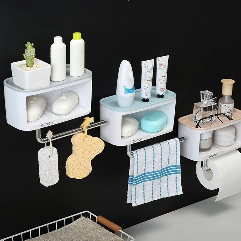 

Ecoco Multifunction Toilet Paper Holder Creative Double Layer Toilet Roll Holder for Kitchen Bathroom Shelf Paper Holder