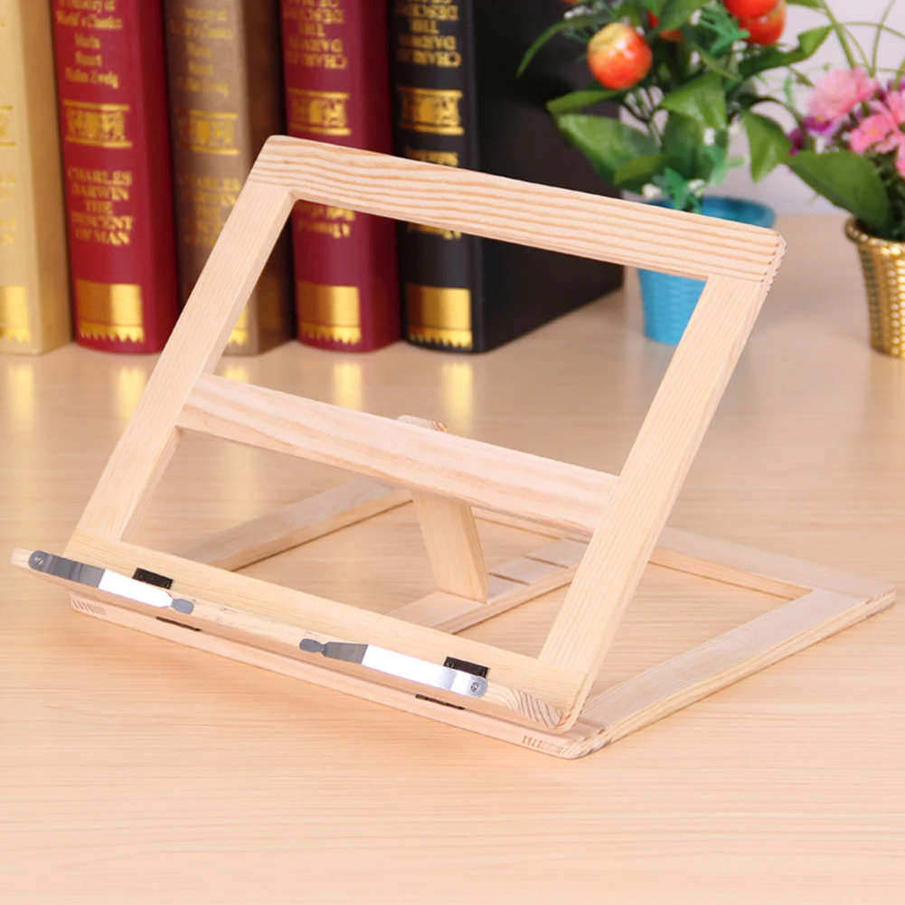 

Music Office For Bookshelf Foldable Adjustable Angle Wooden Frame Reading Bracket Students Book Stand Tablet Support Stationery