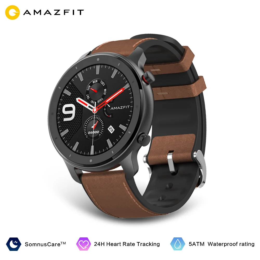 Amazfit GTR 47 мм Смарт часы глобальная версия в наличии GPS сборка 410 мА/ч Батарея 5ATM