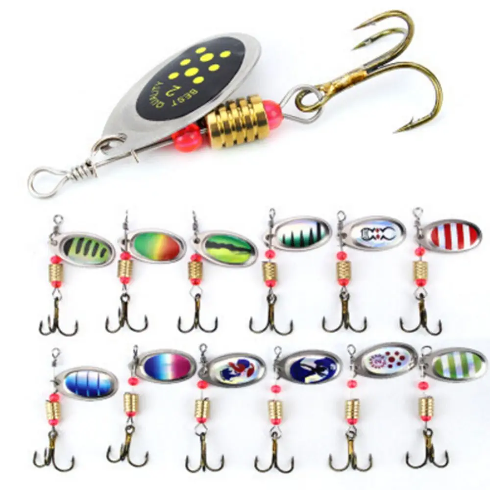 

Hot Sale 4 Pcs Fishing Spoon Hook Spinner Bait 14g 6cm Artificial Metal Hard Bass Lure Tackle Fishing equipment High Quality