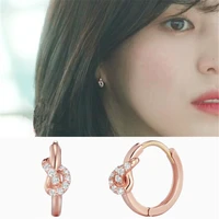 korean drama irresistibly liu na is smaller versatile than han suxi rose gold knotted earrings round for women girls gift