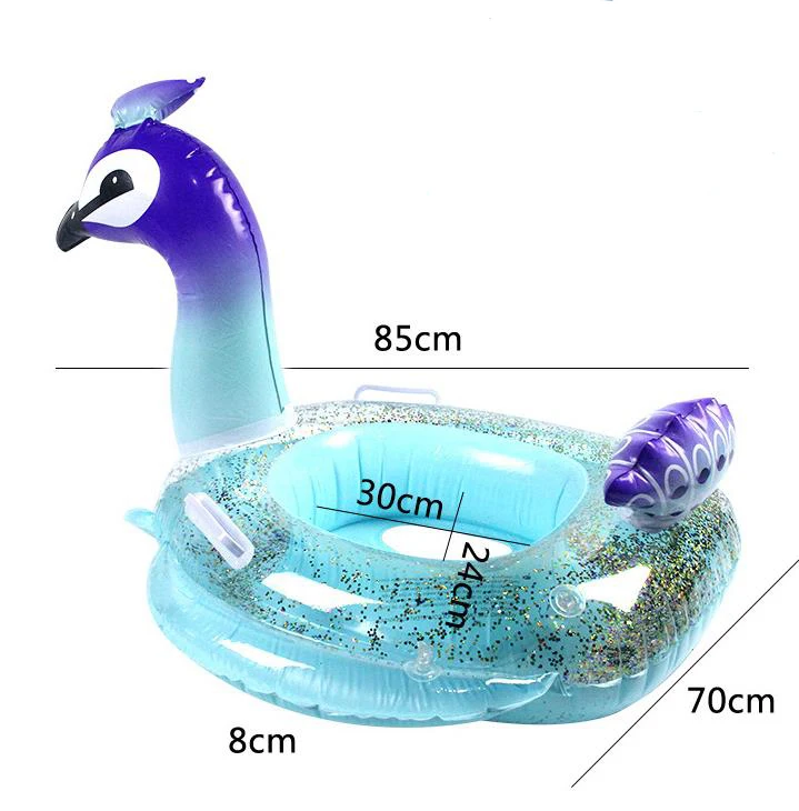Cute Cartoon Inflatable Baby Sequined Flamingo Unicorn Swimming Ring Pool Float Child Swim Seat Water Toys | Спорт и развлечения