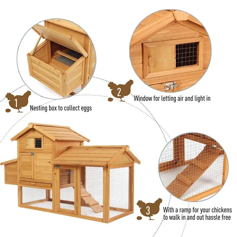 

Outdoor Solid Wood Chicken Coop Houses Anti-corrosion Wood Rabbit Cage Rainproof Shed Domestic Chicken Cage Wooden Chicken House
