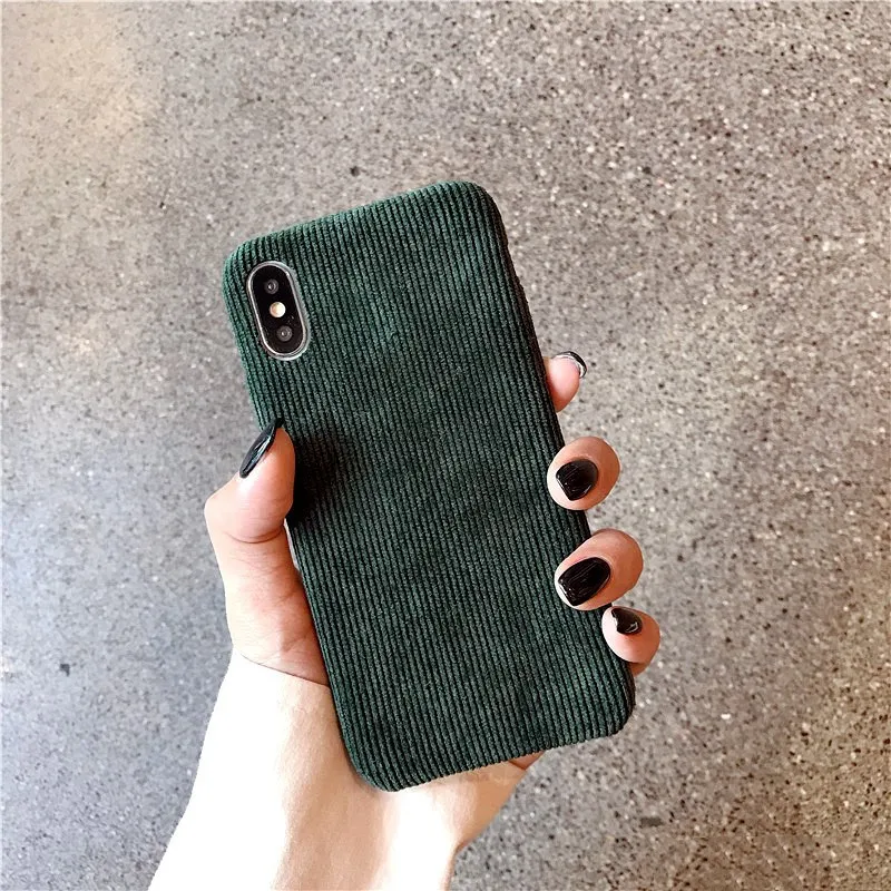 G 1 Gimfun зимний однотонный вельветовый тканевый чехол для телефона для Iphone 11 Pro Xs Max XR 7 6s 8 Plus Coque задняя крышка тканевый Мягкий ТПУ чехол - Цвет: G 1