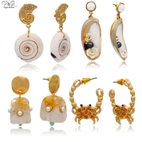 ocean seashell conch design fashion dangle earrings freshwater pearl earrings bohemian style earrings 2020 bohemian