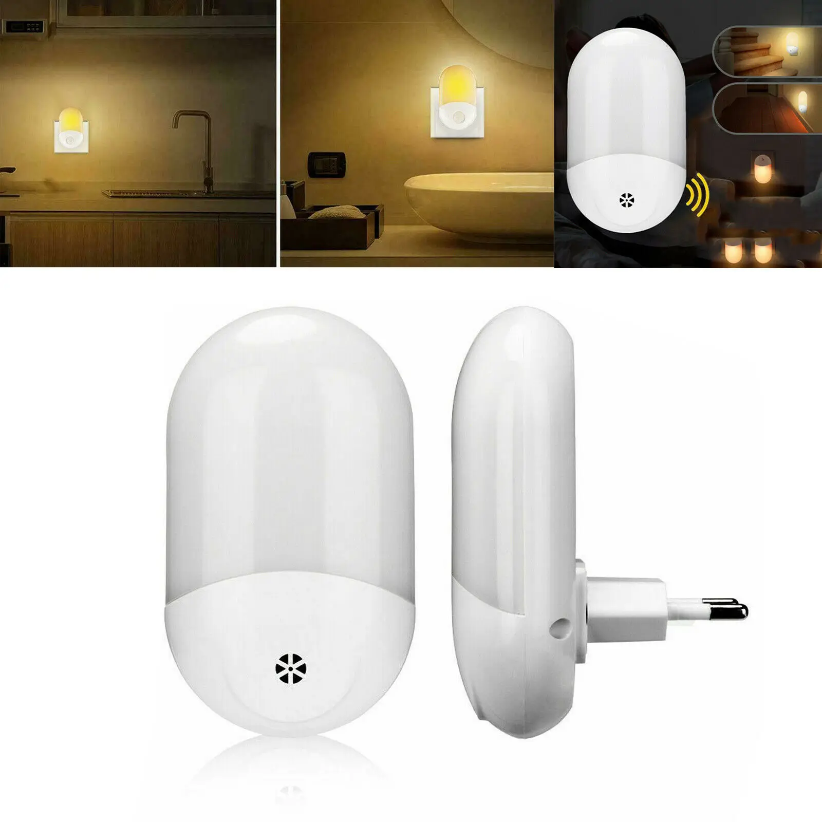 US EU UK Plug in Sensor Induction LED Night Light Dusk to Dawn Lamp Bulb For Bedroom Kid Bedside Indoor | Освещение