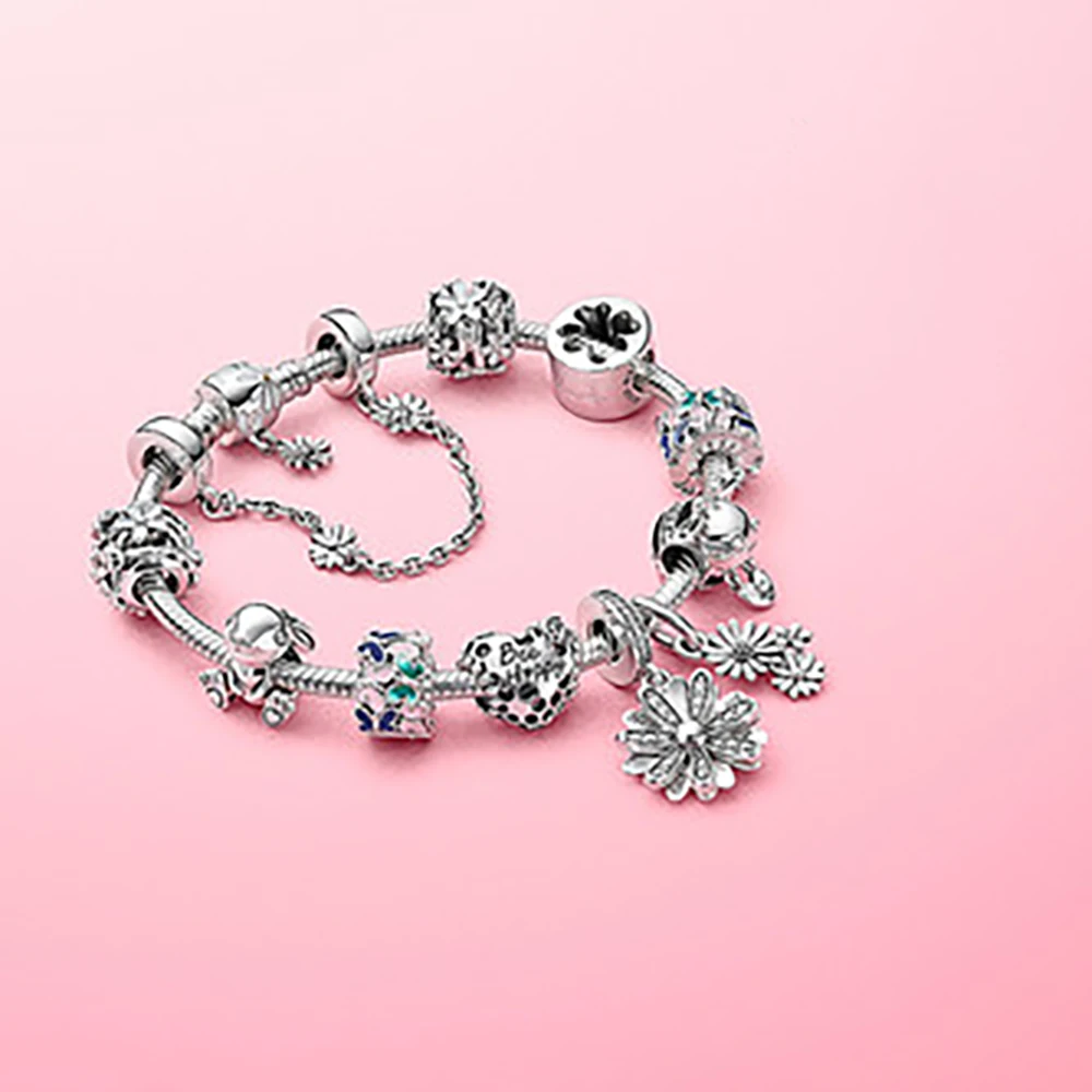 Volayer 925 Браслеты стерлингового серебра вентилятор с застежкой на высоком каблуке