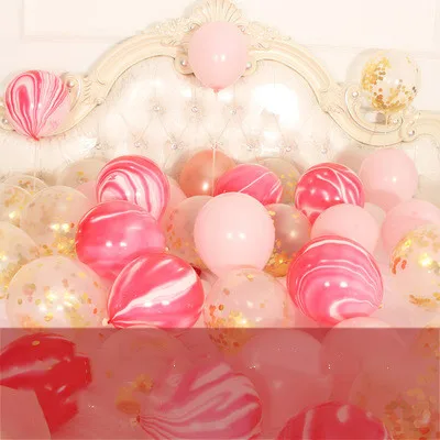 pink gold 15 шт./лот, 12 дюймов, металлические хромированные латексные шары+ прозрачные Серебристые конфетти, шары на свадьбу, день рождения, розовое золото, латексные вечерние шары, Декор - Цвет: pink gold