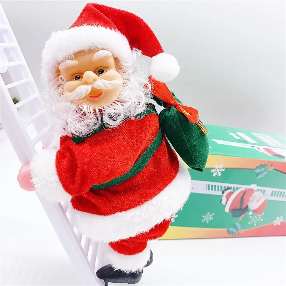 

Elk Santa Claus Doll Christmas Decorations For Home Electric Sled Elk With Music Play Santa Claus Climb Kids Funny Electric Toy