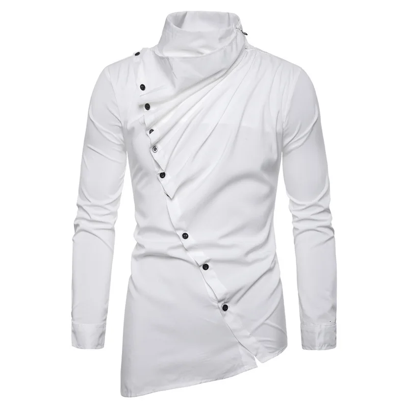 Muslim-clothing 4 Color Shirt Saudi Arabia Top Muslim Dress Man Asymmetry Oblique Placket Heap Lead Long Sleeve Dc80 | Тематическая