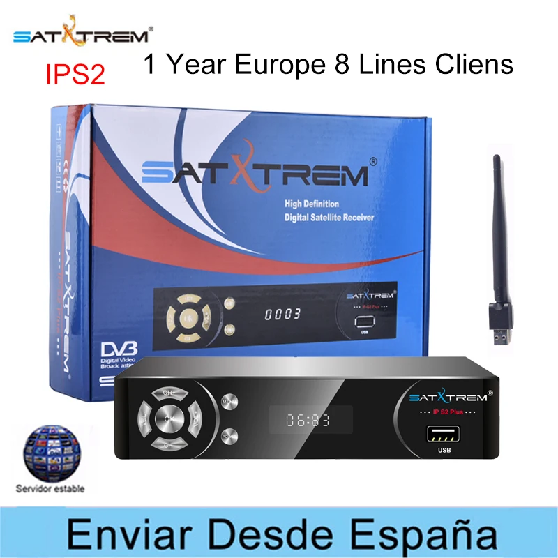 Satxtrem IPS2 спутниковый ресивер с MT7601 Ccam ТВ тюнер Vga IP ТВ Декодер рецептор Azamerica цифровой DVB S2 ТВ ресивер