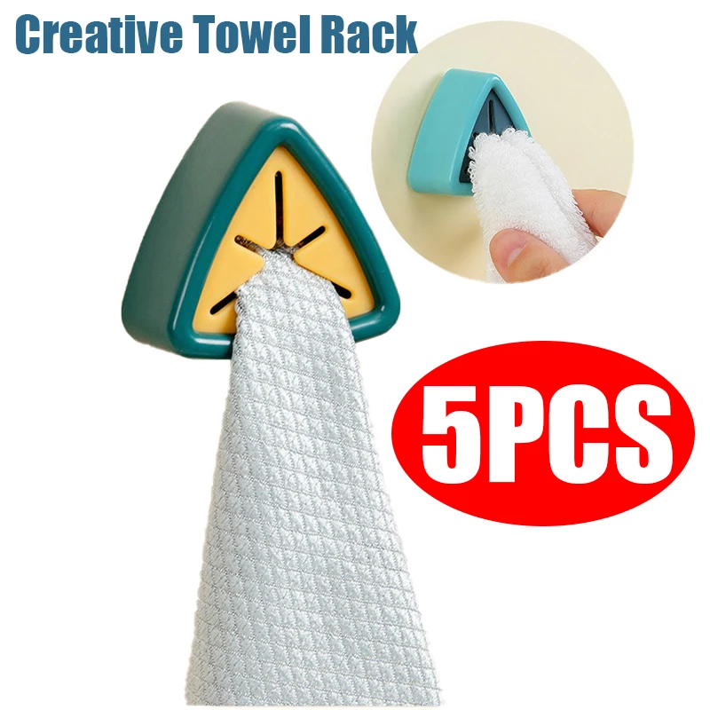 

Creative Kitchen Towel Rack Free Punch Storage Hook Kitchen Cloth Plug Hanger Hand Towel Dish Towel Rack