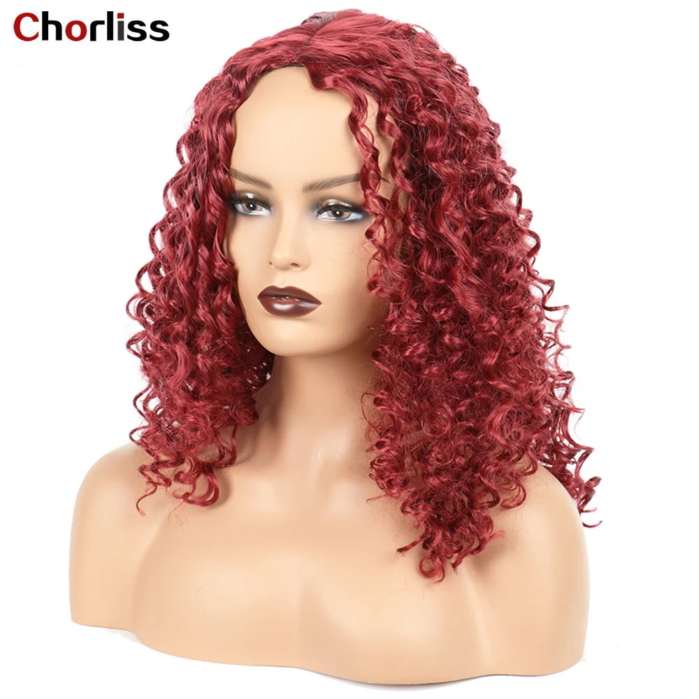 

Short Wigs Kinky Curly Synthetic Wigs for Women Chorliss Red Blonde Brown Middle Part Full Wigs African Women Fashion Hair Wigs