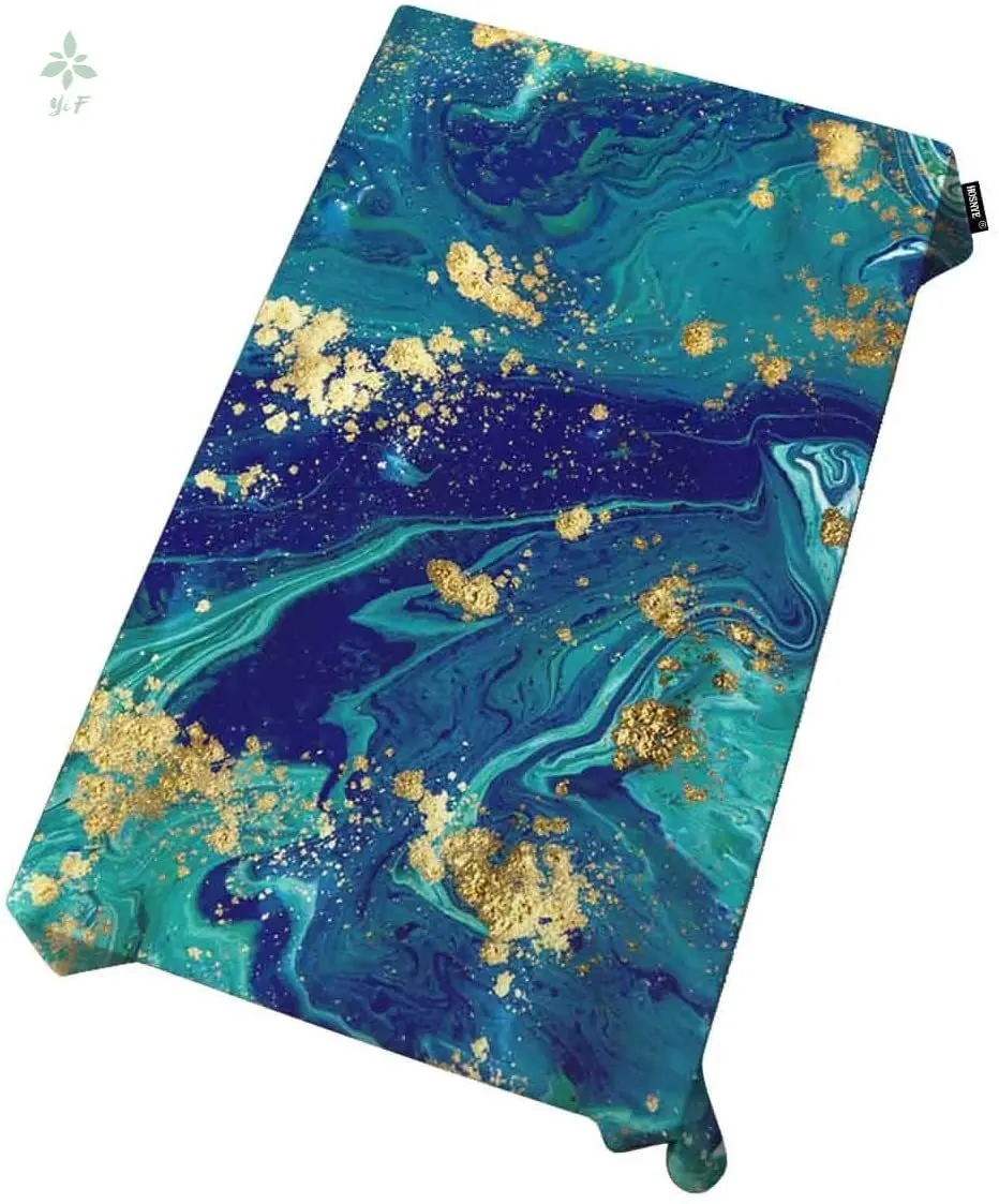 Мрамор d синий дым скатерть для фона прямоугольника таблицы жидкости узор Кухня