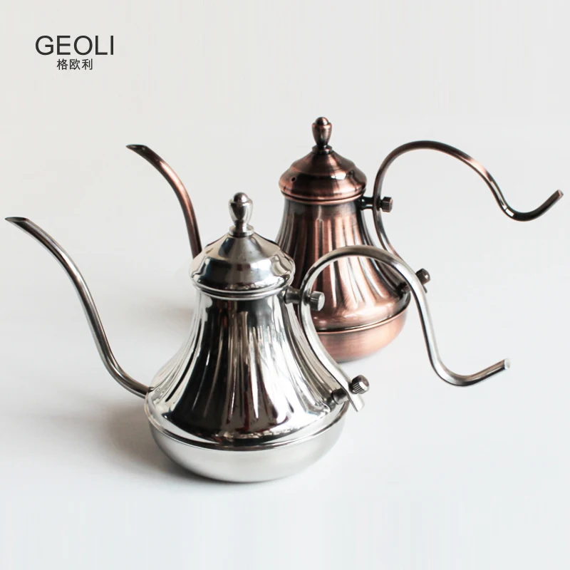 Чайник кофейный из нержавеющей стали с фильтром тонкая капельная труба гусиная