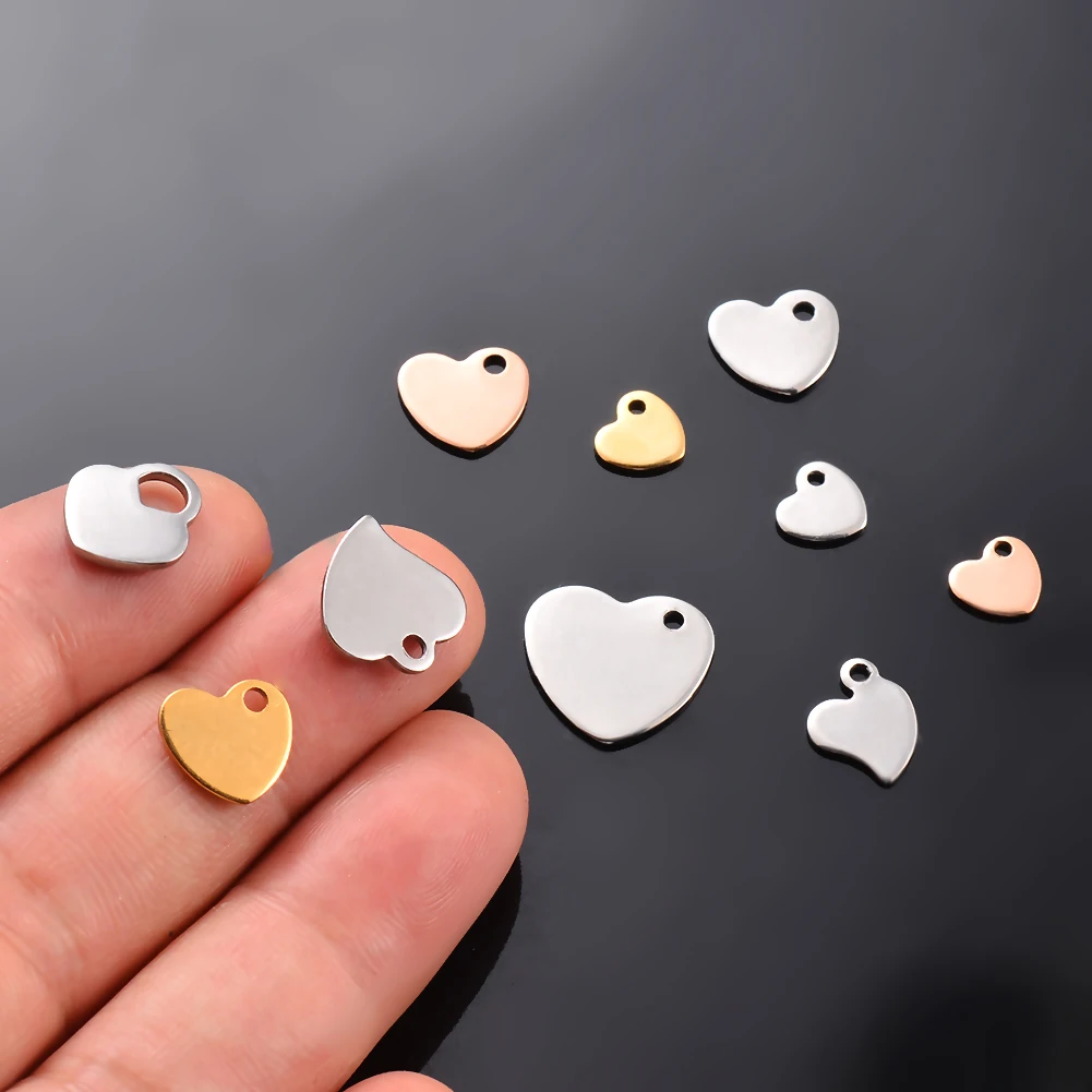 50 шт. Нержавеющая сталь серебро и золото покрытие розовым золотом пустые