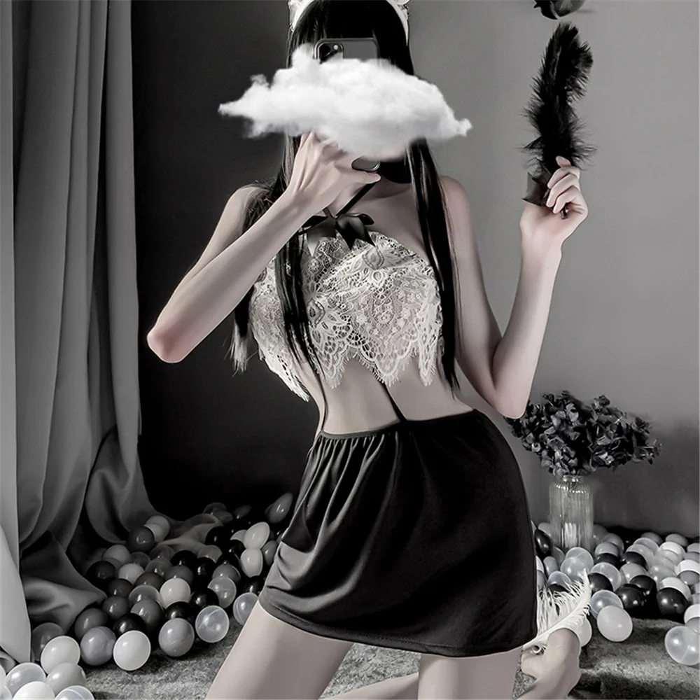 

New Sexy Lace Sling Secretary Uniform See Through Allure Cosplay Costume Package Hip Skirt Exotic Kawaii Lingerie Set Outfit