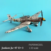 133 germany junkers ju 87 d 3 bomber aircraft plane diy paper model kit puzzles handmade toy diy