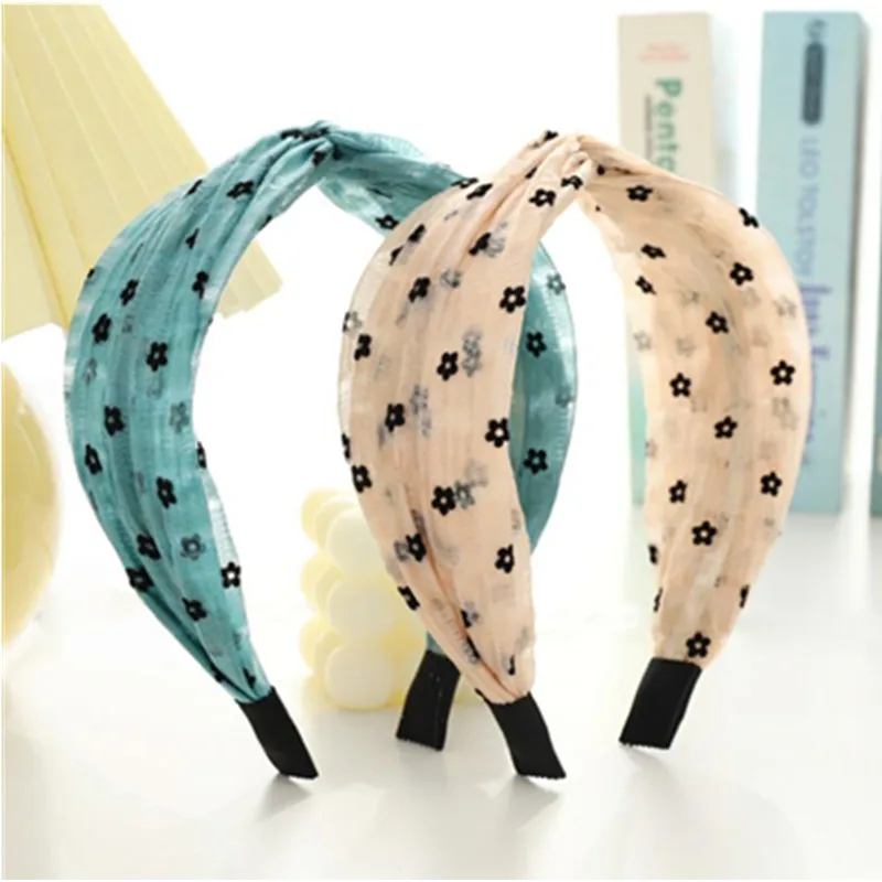 

Для женщин наружные головные уборы цветы вышитая головная повязка крест ручной работы, с сеткой; Повязка на голову для умывания лица повязк...