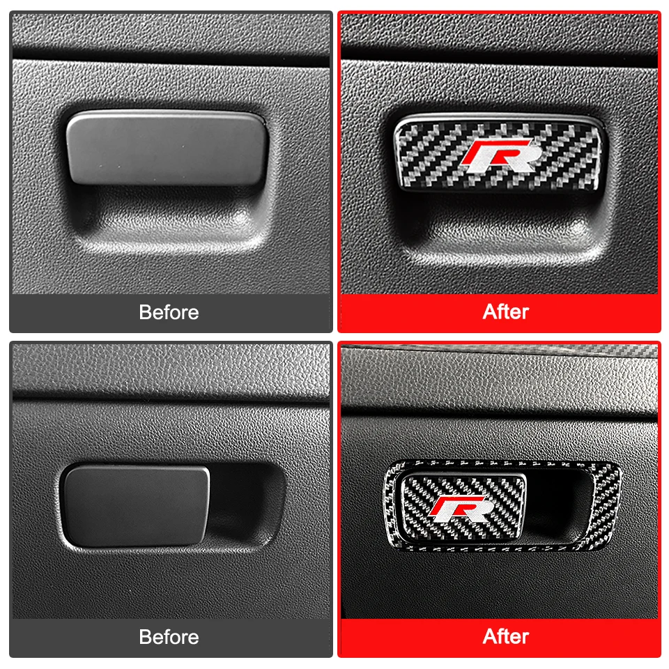

For Volkswagen For Golf Carbon Fiber Storage Box Switch Decoration Stickers Decor Covers Car Accessaries 2014-2019 Car Styling