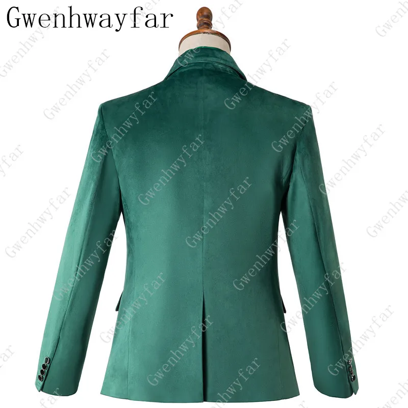 Темно-зеленый бархатный Высококачественный новый стильный костюм Gwenhwyfar