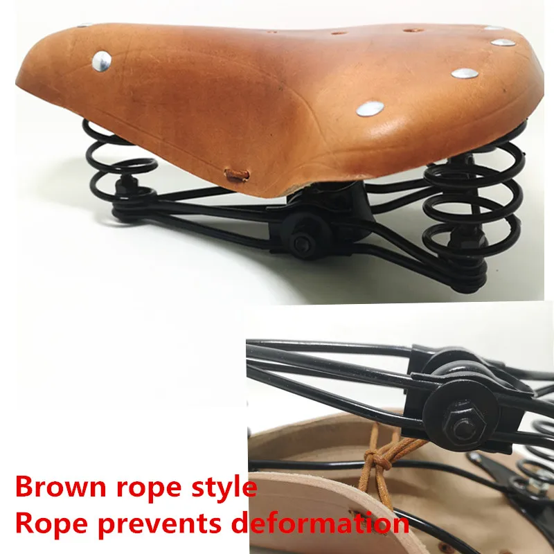 G11 New brown Винтажное 2628 велосипедное седло из натуральной кожи в старом стиле, велосипедное весеннее седло из натуральной кожи, автомобильное сиденье TDX-4 - Цвет: G11 New brown
