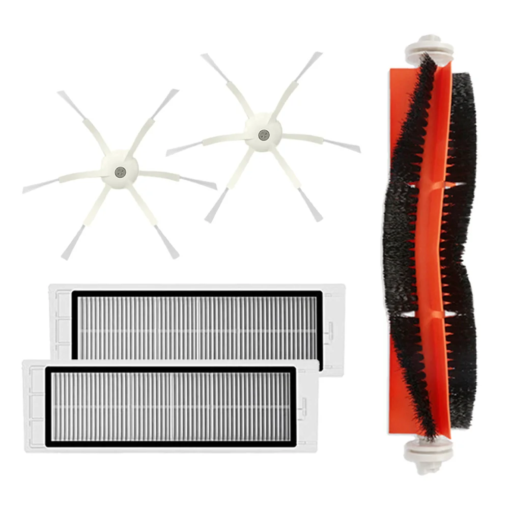 

2pcs 6-Arms Side Brushes + 1pc Main Brush + 2pcs Hepa Filters for XIAOMI Vacuum 2 Roborock S50 MI Robot Vacuum Cleaner Parts