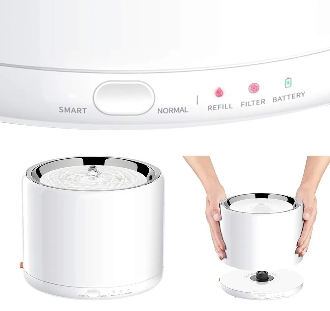 Автоматический фонтан для кошек из нержавеющей стали 1 35 л светодиодный