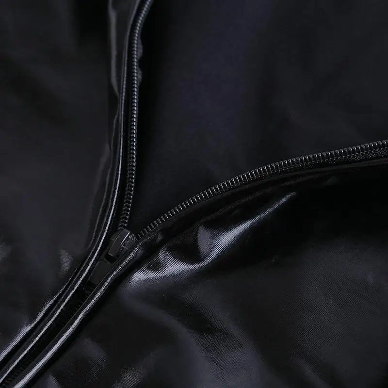 

Sexy Jumpsuit Women Rompers Black Leather Jumpsuit Party Clubwear Zipper Long Sleeve Open Crotch Pole Dance Costume Jumpsuits