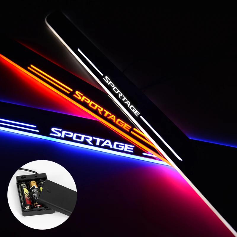 Светодиодный порог для Kia Sportage 2015 2016 2017 2018 потоковый светильник накладка