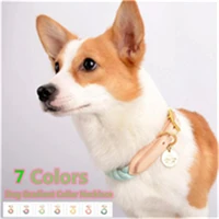 pet dog collar leash kit multi function hand woven gradient collar necklace outdoor rope dog leash round cotton dogs lead set
