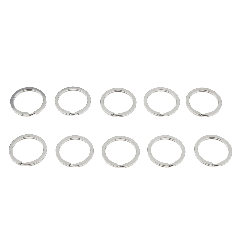 

10 Pieces Stainless Steel Split Key Ring Chain Keyring Lot Buckle Holder for Camping Climbing Running Jogging Hiking 20mm/35mm