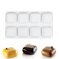 silicone molds 8 cavity square shape cake mold for cake decorating tools baking dessert ice creams mousse mould gem 100