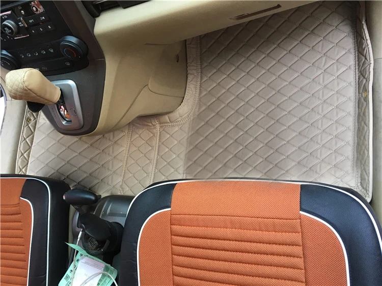 Lsrtw2017 кожаный автостайлинг коврики для Honda CRV, CR-V 2007 2008 2009 2010 2011 2012 интерьерные аксессуары Чехлы седан