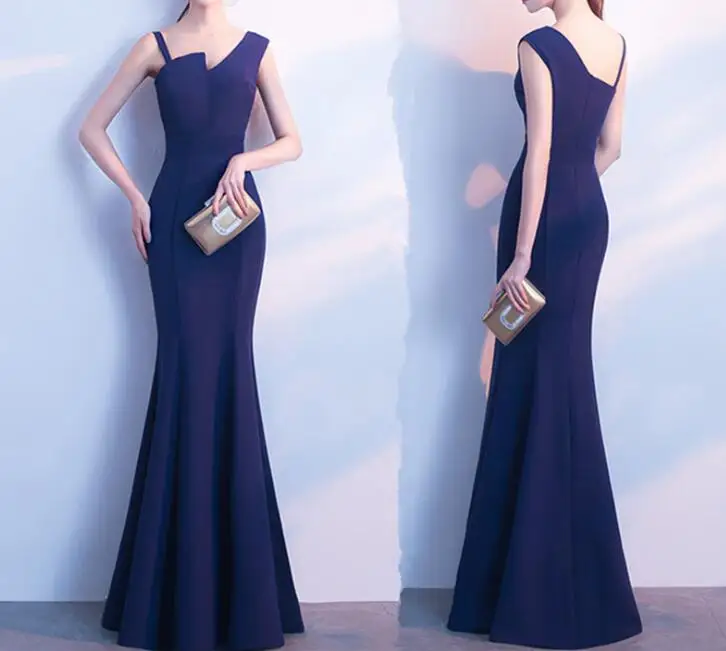 

Elegant Sleeveless Solid Irregular Neck Banquet Dress For Women Vestidos Long Party Fishtail Women's Dresses vestidos de fiesta