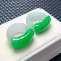 Amazing Burma jade Ring Green Emerald Ring Finger Accessories Amulet Beautify the inside diameter (21-22mm)