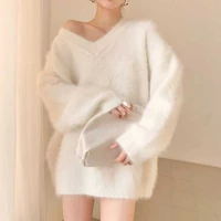 2020 Winter Gentle Style Mink Velvet WomenS Sweater Oversize Pull Sweater Women Lazy Style New Warm Sweater Top