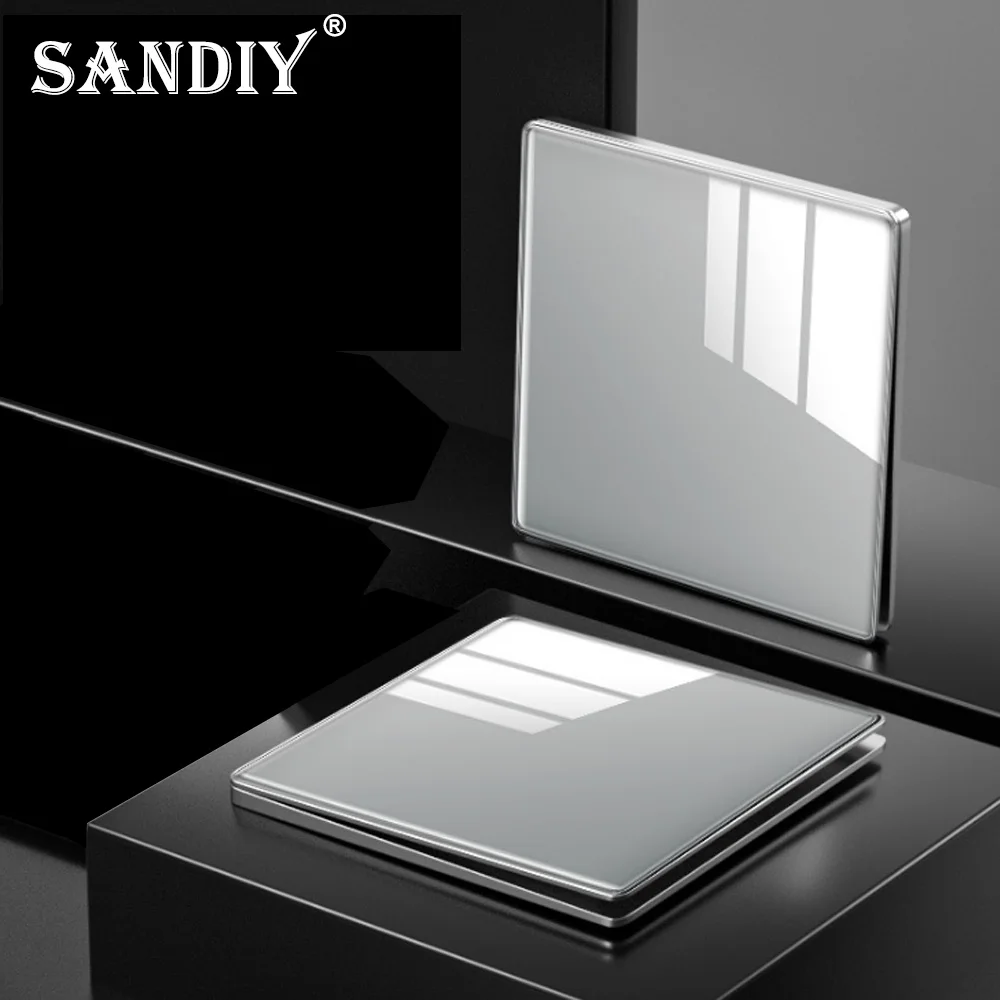 

SANDIY Wall Switch Light Power Switch Socket Embedded Type 86 Ultra-Thin 1/2/3/4 Gang 1/2 Way Control On/Off Panel Eu Standard