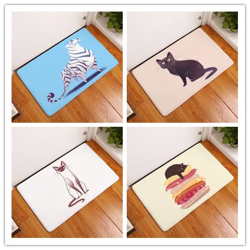 Животные Печать акварель мультфильм полосы Кошки абстрактный цветной рисунок