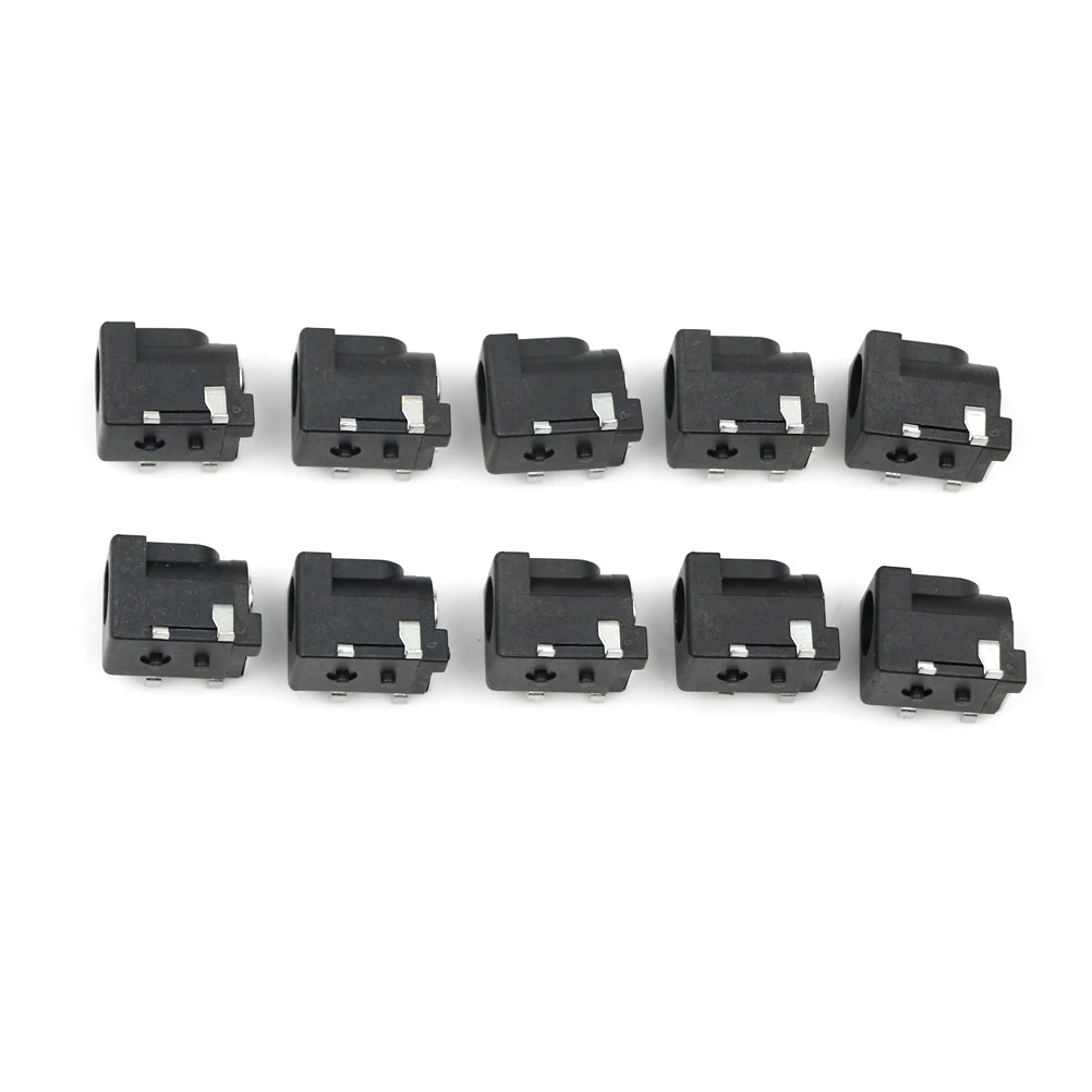 

10Pcs DC-050 Black DC Power Jack Socket Connector DC005 5.5*2.1mm 2.1 Socket Round the Needle Hot Sale Wholesale
