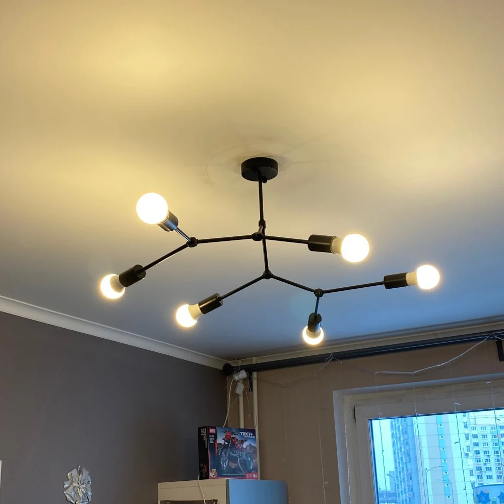 

Ceiling Light Fixture,Chandelier Mount Pendant Lighting,Industrial Vintage Lighting Fixtures Plating Finish for Dining Room